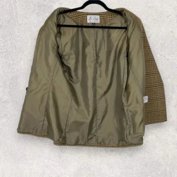 Vintage Le Suit Houndstooth Blazer Skirt Set Size 10 - Picture 5 of 15